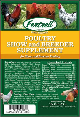 Fertrell Poultry Show and Breeder supplement (1lb, 2lb, or 5lb)